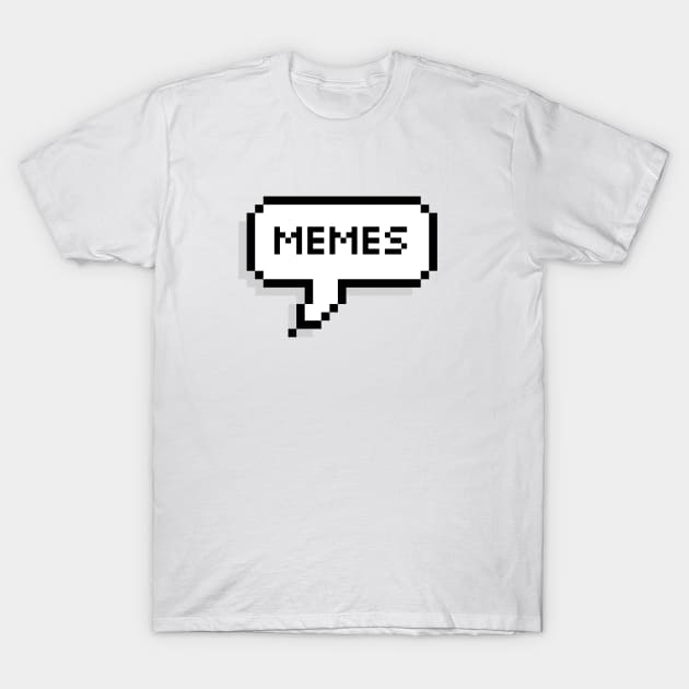 Memes Pixel Speechbubble T-Shirt by mareescatharsis